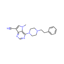 Cn1cc(C#N)c2ncnc(N3CCN(CCc4ccccc4)CC3)c21 ZINC000038934485