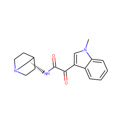 Cn1cc(C(=O)C(=O)N[C@@H]2CN3CCC2CC3)c2ccccc21 ZINC000001534159