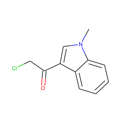 Cn1cc(C(=O)CCl)c2ccccc21 ZINC000000527635