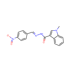 Cn1cc(C(=O)N/N=C/c2ccc([N+](=O)[O-])cc2)c2ccccc21 ZINC000000509787