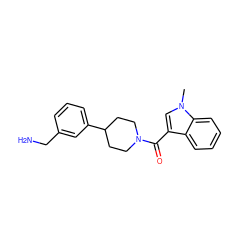 Cn1cc(C(=O)N2CCC(c3cccc(CN)c3)CC2)c2ccccc21 ZINC000028468117