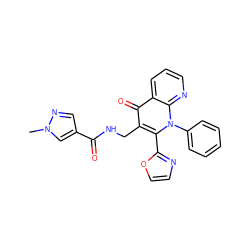 Cn1cc(C(=O)NCc2c(-c3ncco3)n(-c3ccccc3)c3ncccc3c2=O)cn1 ZINC000096170099