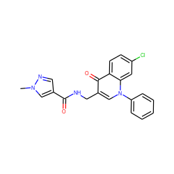 Cn1cc(C(=O)NCc2cn(-c3ccccc3)c3cc(Cl)ccc3c2=O)cn1 ZINC000096170120