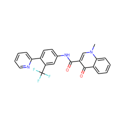 Cn1cc(C(=O)Nc2ccc(-c3ccccn3)c(C(F)(F)F)c2)c(=O)c2ccccc21 ZINC000073223102