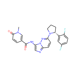 Cn1cc(C(=O)Nc2cnc3ccc(N4CCC[C@@H]4c4cc(F)ccc4F)nn23)ccc1=O ZINC000118242774