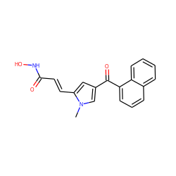 Cn1cc(C(=O)c2cccc3ccccc23)cc1/C=C/C(=O)NO ZINC000013559561