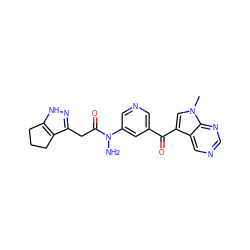 Cn1cc(C(=O)c2cncc(N(N)C(=O)Cc3n[nH]c4c3CCC4)c2)c2cncnc21 ZINC000169686334