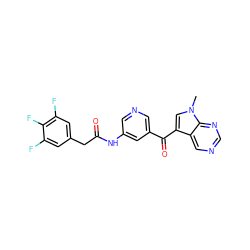 Cn1cc(C(=O)c2cncc(NC(=O)Cc3cc(F)c(F)c(F)c3)c2)c2cncnc21 ZINC000169707738