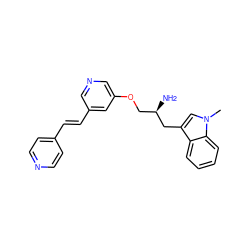 Cn1cc(C[C@H](N)COc2cncc(/C=C/c3ccncc3)c2)c2ccccc21 ZINC000014957647