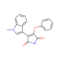 Cn1cc(C2=C(Oc3ccccc3)C(=O)NC2=O)c2ccccc21 ZINC000049785259