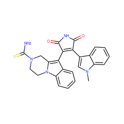 Cn1cc(C2=C(c3c4n(c5ccccc35)CCN(C(N)=S)C4)C(=O)NC2=O)c2ccccc21 ZINC000049066775