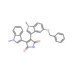 Cn1cc(C2=C(c3cn(C)c4ccc(OCc5ccccc5)cc34)C(=O)NC2=O)c2ccccc21 ZINC000013447747