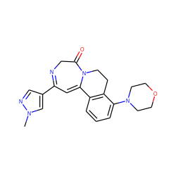 Cn1cc(C2=NCC(=O)N3CCc4c(cccc4N4CCOCC4)C3=C2)cn1 ZINC000149220950