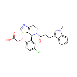 Cn1cc(CCC(=O)N2CCc3ncsc3[C@@H]2c2cc(Cl)ccc2OCC(=O)O)c2ccccc21 ZINC000206905098