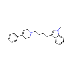 Cn1cc(CCCCN2CC=C(c3ccccc3)CC2)c2ccccc21 ZINC000013728604