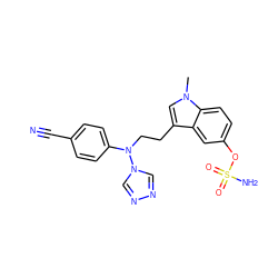 Cn1cc(CCN(c2ccc(C#N)cc2)n2cnnc2)c2cc(OS(N)(=O)=O)ccc21 ZINC000473134854