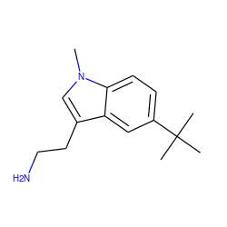 Cn1cc(CCN)c2cc(C(C)(C)C)ccc21 ZINC000029462723