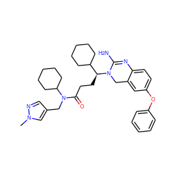 Cn1cc(CN(C(=O)CC[C@@H](C2CCCCC2)N2Cc3cc(Oc4ccccc4)ccc3N=C2N)C2CCCCC2)cn1 ZINC000084670405