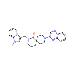 Cn1cc(CN2CCCC3(CCN(c4cnc5ccccc5n4)CC3)C2=O)c2ccccc21 ZINC000096173168