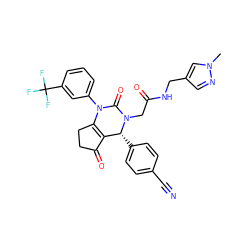 Cn1cc(CNC(=O)CN2C(=O)N(c3cccc(C(F)(F)F)c3)C3=C(C(=O)CC3)[C@H]2c2ccc(C#N)cc2)cn1 ZINC001772586280