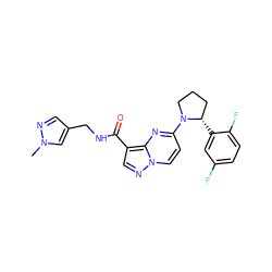 Cn1cc(CNC(=O)c2cnn3ccc(N4CCC[C@@H]4c4cc(F)ccc4F)nc23)cn1 ZINC000169704134