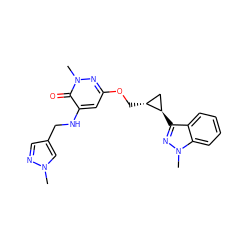 Cn1cc(CNc2cc(OC[C@@H]3C[C@H]3c3nn(C)c4ccccc34)nn(C)c2=O)cn1 ZINC000217646520