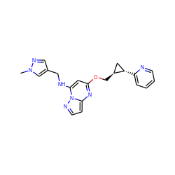 Cn1cc(CNc2cc(OC[C@H]3C[C@@H]3c3ccccn3)nc3ccnn23)cn1 ZINC000217126098