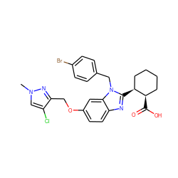 Cn1cc(Cl)c(COc2ccc3nc([C@H]4CCCC[C@H]4C(=O)O)n(Cc4ccc(Br)cc4)c3c2)n1 ZINC000218296013