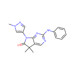 Cn1cc(N2C(=O)C(C)(C)c3cnc(Nc4ccccc4)nc32)cn1 ZINC001772586838