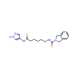 Cn1cc(NC(=O)CCCCCNC(=O)N2Cc3ccccc3C2)cn1 ZINC000167260785