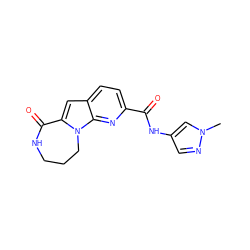 Cn1cc(NC(=O)c2ccc3cc4n(c3n2)CCCNC4=O)cn1 ZINC000117712624