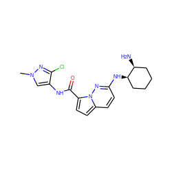 Cn1cc(NC(=O)c2ccc3ccc(N[C@@H]4CCCC[C@@H]4N)nn23)c(Cl)n1 ZINC000473158263