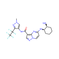 Cn1cc(NC(=O)c2cnn3ccc(N[C@@H]4CCCC[C@@H]4N)nc23)c(C(F)(F)C(F)(F)F)n1 ZINC000473110473