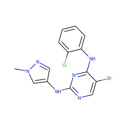 Cn1cc(Nc2ncc(Br)c(Nc3ccccc3Cl)n2)cn1 ZINC000063540070