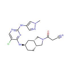 Cn1cc(Nc2ncc(Cl)c(N[C@@H]3CC[C@H]4CN(C(=O)CC#N)C[C@H]4C3)n2)cn1 ZINC001772612394