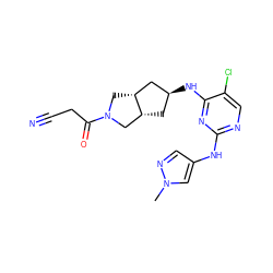 Cn1cc(Nc2ncc(Cl)c(N[C@H]3C[C@@H]4CN(C(=O)CC#N)C[C@@H]4C3)n2)cn1 ZINC001772622087