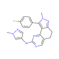 Cn1cc(Nc2ncc3c(n2)-c2c(nn(C)c2-c2ccc(Cl)cc2)CC3)cn1 ZINC000169702318