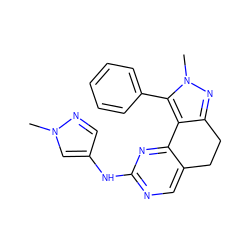 Cn1cc(Nc2ncc3c(n2)-c2c(nn(C)c2-c2ccccc2)CC3)cn1 ZINC000169702290