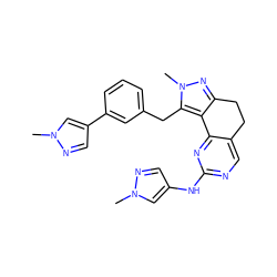 Cn1cc(Nc2ncc3c(n2)-c2c(nn(C)c2Cc2cccc(-c4cnn(C)c4)c2)CC3)cn1 ZINC000224946322