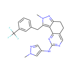 Cn1cc(Nc2ncc3c(n2)-c2c(nn(C)c2Cc2cccc(C(F)(F)F)c2)CC3)cn1 ZINC000169702348