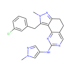 Cn1cc(Nc2ncc3c(n2)-c2c(nn(C)c2Cc2cccc(Cl)c2)CC3)cn1 ZINC000169702335