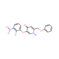 Cn1cc(Oc2cccc([N+](=O)[O-])c2Cl)c(=O)cc1COc1ccccc1 ZINC000473119860