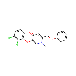 Cn1cc(Oc2cccc(Cl)c2Cl)c(=O)cc1COc1ccccc1 ZINC000141807359