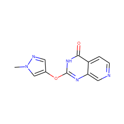 Cn1cc(Oc2nc3cnccc3c(=O)[nH]2)cn1 ZINC000653706336