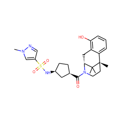 Cn1cc(S(=O)(=O)N[C@H]2CC[C@@H](C(=O)N3CC[C@@]4(C)c5cccc(O)c5C[C@@H]3C4(C)C)C2)cn1 ZINC000205484743