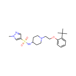 Cn1cc(S(=O)(=O)NC2CCN(CCOc3ccccc3C(C)(C)C)CC2)cn1 ZINC000653782725