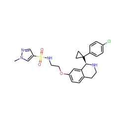 Cn1cc(S(=O)(=O)NCCOc2ccc3c(c2)[C@@H](C2(c4ccc(Cl)cc4)CC2)NCC3)cn1 ZINC000114983013