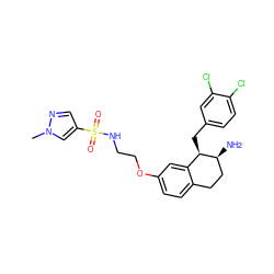 Cn1cc(S(=O)(=O)NCCOc2ccc3c(c2)[C@@H](Cc2ccc(Cl)c(Cl)c2)[C@@H](N)CC3)cn1 ZINC000068245443