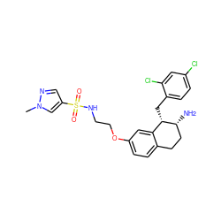 Cn1cc(S(=O)(=O)NCCOc2ccc3c(c2)[C@H](Cc2ccc(Cl)cc2Cl)[C@H](N)CC3)cn1 ZINC000142405604