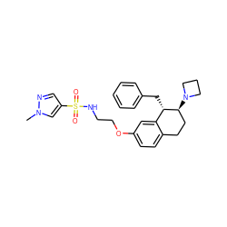 Cn1cc(S(=O)(=O)NCCOc2ccc3c(c2)[C@H](Cc2ccccc2)[C@@H](N2CCC2)CC3)cn1 ZINC000142546207